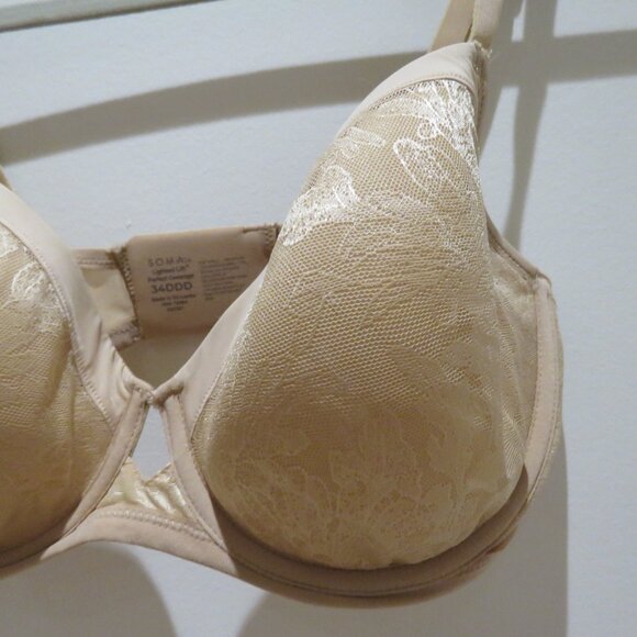 SOMA Lightest Lift Perfect Coverage Bra in Pale Sand Floral - Size 34DDD - Picture 3 of 14